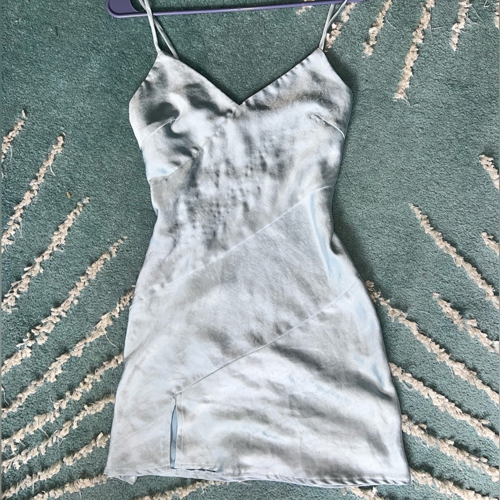 Princess Polly Light Blue Satin Mini Dress